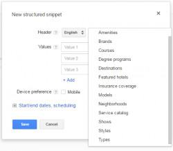 Structured Snippet Headers