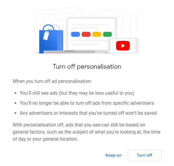 Switch Off Ads Personalisation