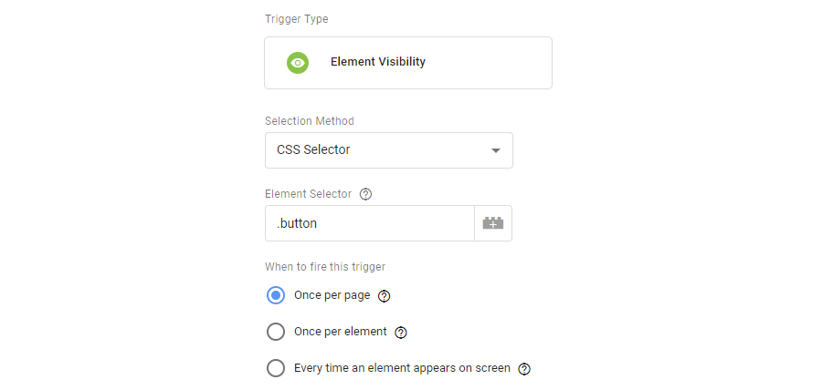 Element Visibility Trigger