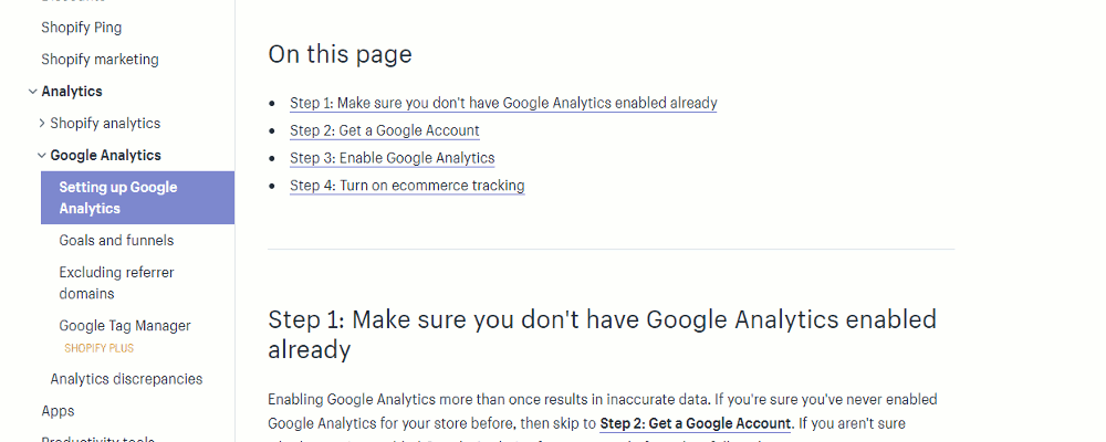 Google Analytics on Shopify
