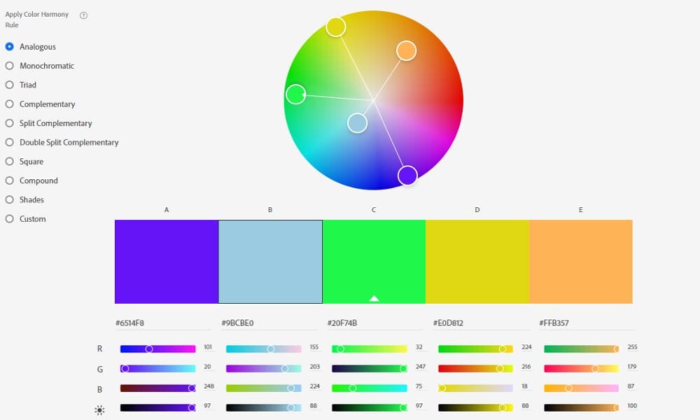 Adobe Colour Wheel
