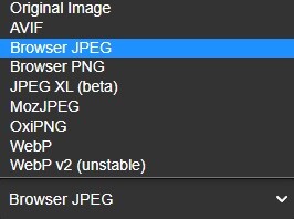 Squoosh Image Formats