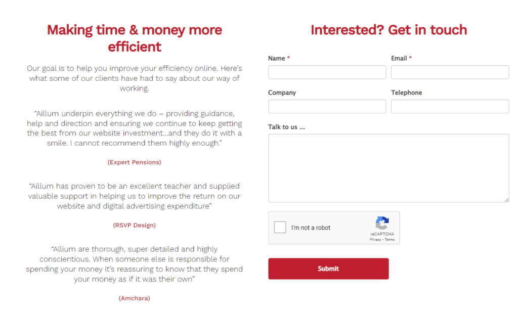 Landing Page Form Example
