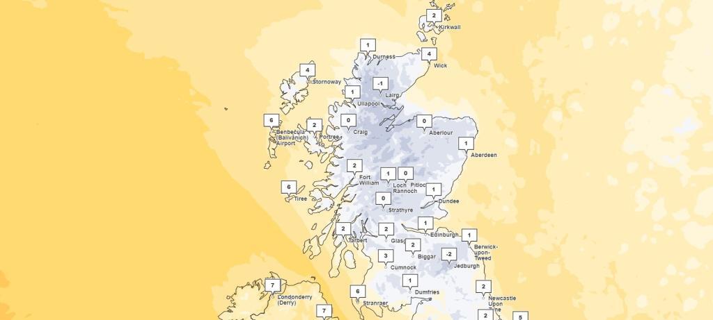 Scotland Temperature Heat Map