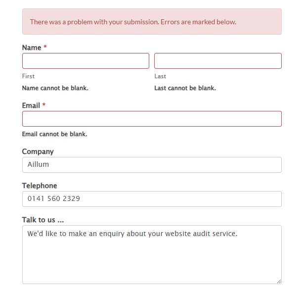 User Experience Microcopy - Showing Form Error Text