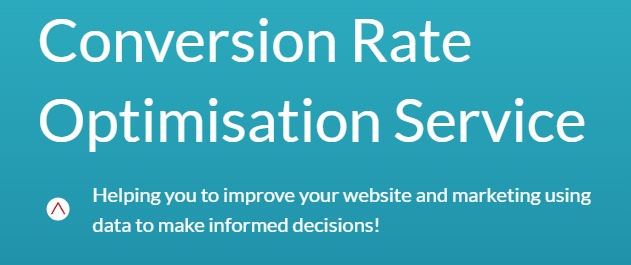 Clear landing page headline example, reading "Conversion Rate Optimisation Service"